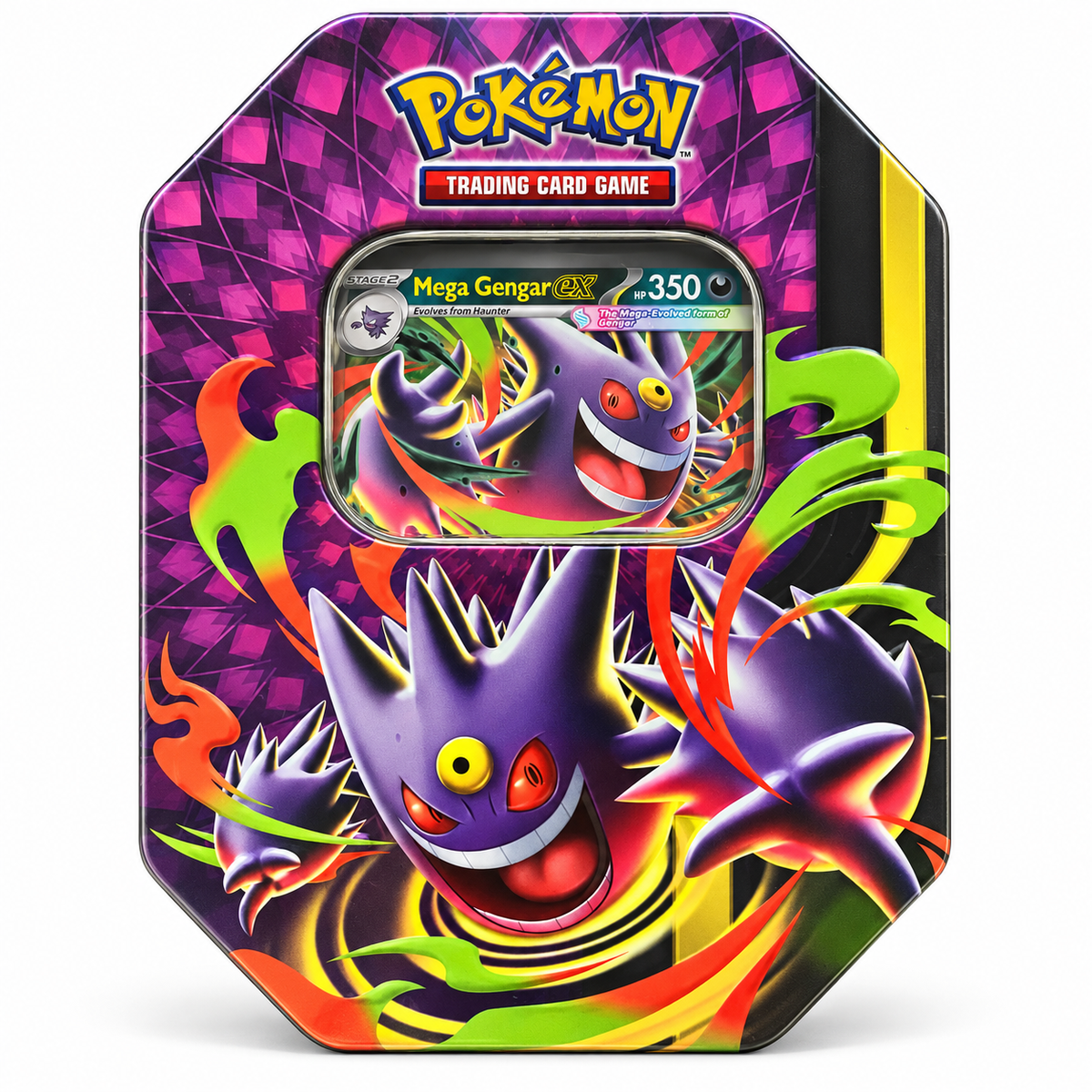 Pokémon TCG Mega Moonlit Tin Mega Gengar ex | Lata con 4 Sobres en Inglés