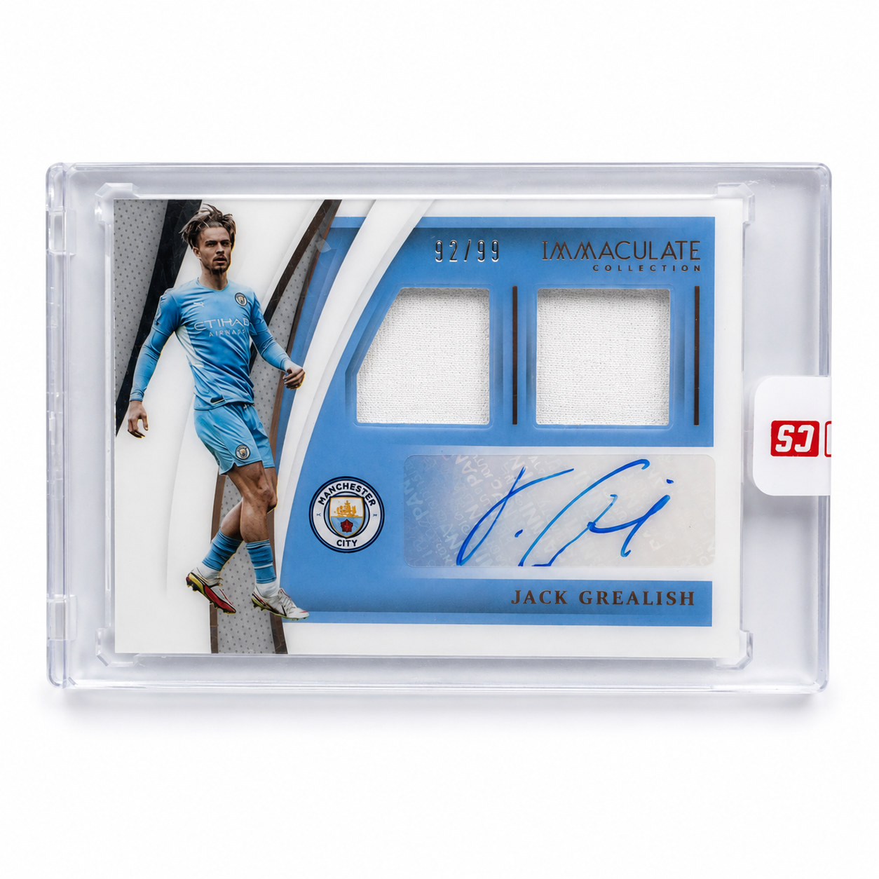 Jack Grealish 2021 Panini Immaculate Dual Relic Auto Manchester City | 92/99
