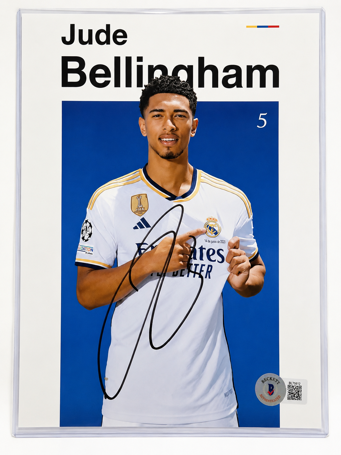 Jude Bellingham Autographed Real Madrid Foto | Beckett Witnessed COA
