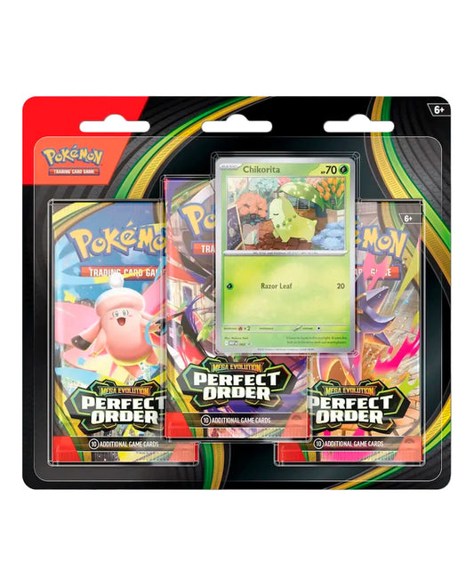 Perfect Order 3-Pack Blister – Chikorita Promo Inglés